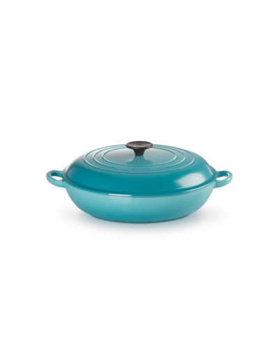 Faitout campagnard 30cm en fonte émaillée bleu caraïbes
