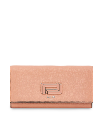 Mia de Lancel - Portefeuille slim rabat - Grand modèle - Rose Sunset