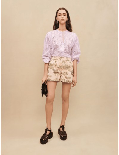 Short à motifs palmiers