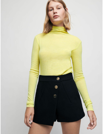 Short trompe l'œil à boutons miroirs