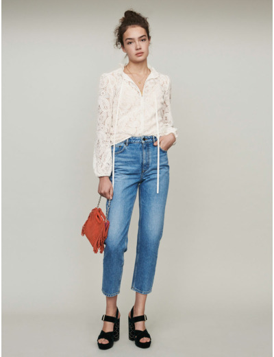 Jean mom taille haute