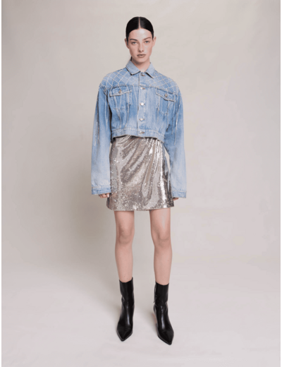 Blouson en jean strassé