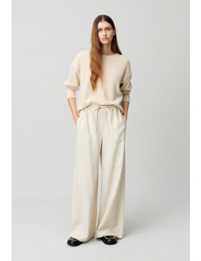 Pantalon large à rayures