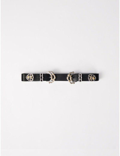 Ceinture en cuir à double boucle