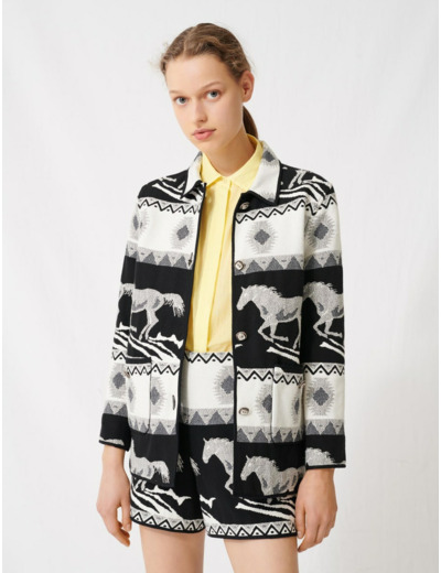 Manteau en jacquard réversible