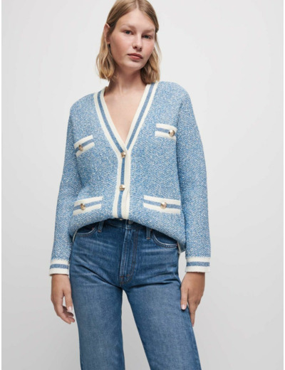 Cardigan en maille lurex fantaisie