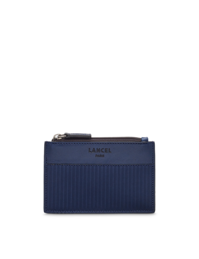 JIMMY CUIR LISSE / CUIR EMBOSSE - Porte Monnaie H - Bleu Petrole