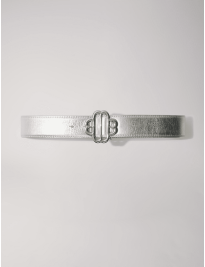 Ceinture Clover en cuir métalisé