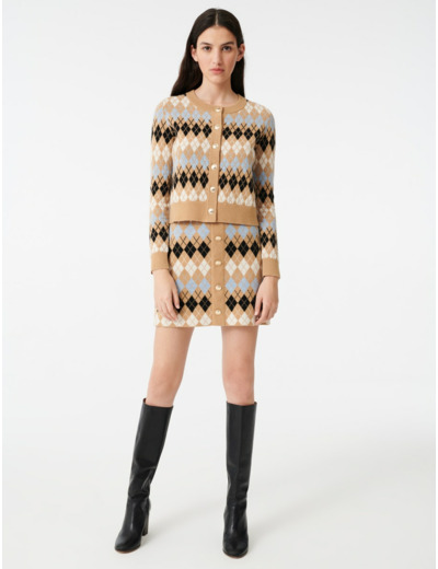 Cardigan court en jacquard