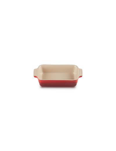 Plat rectangulaire classique 18cm en céramique cerise