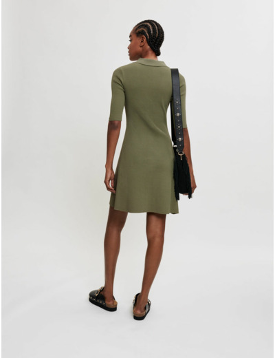 Robe en maille boutonnée