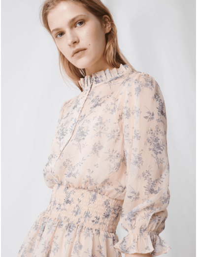 Floral dress with ruffles