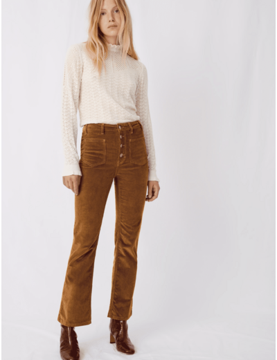 Pantalon droit en velours
