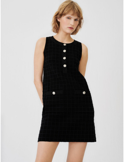 Robe en mix maille et jean
