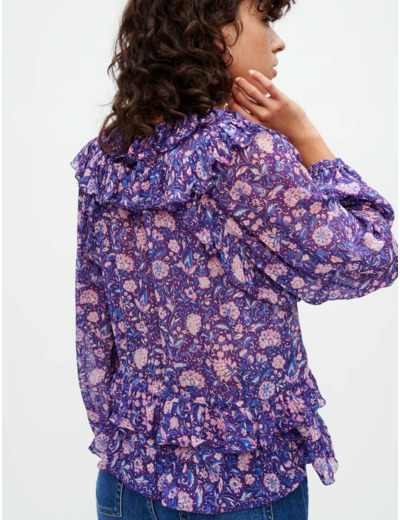 Top en viscose imprimée Dahlia
