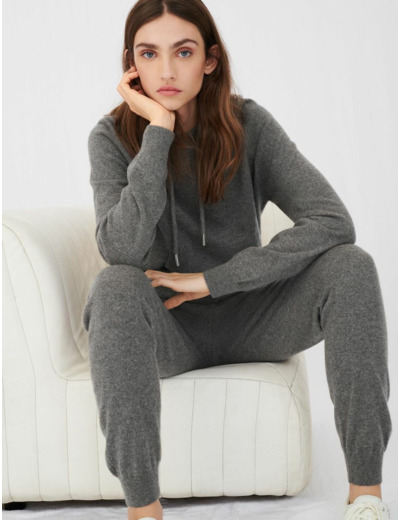 Pantalon façon jogging en cachemire