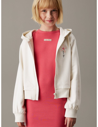 HOODIE ZIP FLEURI