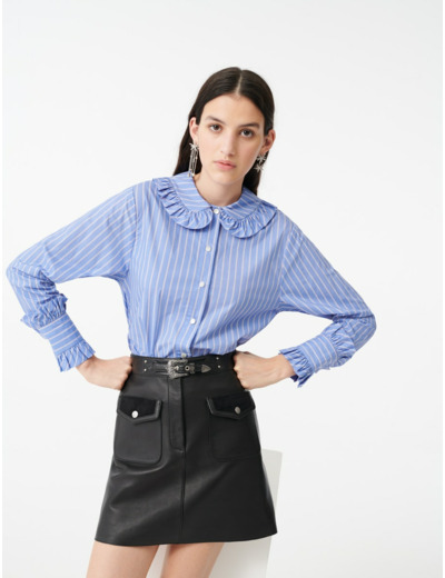 Chemise rayée à col collerette