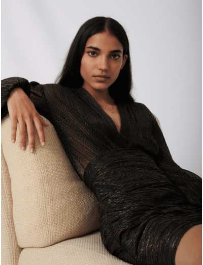 Robe près du corps en lurex stretch