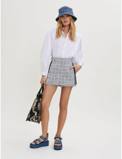 Short trompe l'œil en tweed