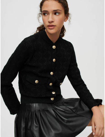 Cardigan en maille à motifs brillants