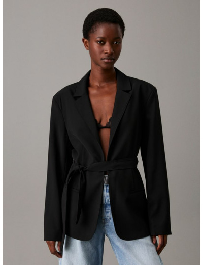 BLAZER CEINTURÉ EN TWILL DE VOYAGE