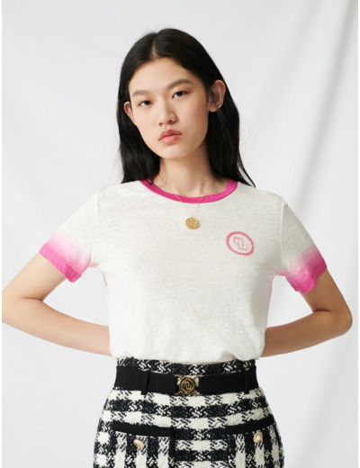 T-shirt monogrammé finitions tie & dye