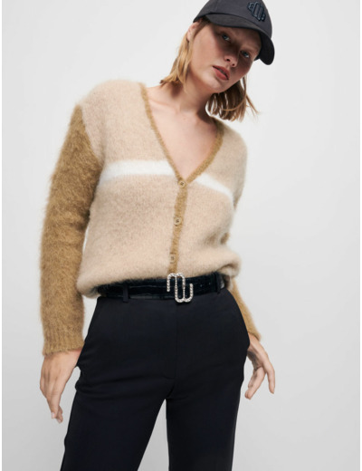 Cardigan en mohair brossé