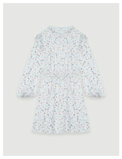 Robe à volants en crêpe imprimé