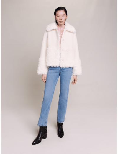 Manteau court fausse fourrure