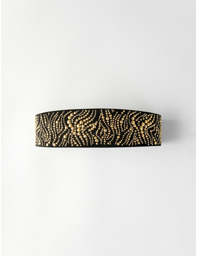 Ceinture large en cuir avec studs