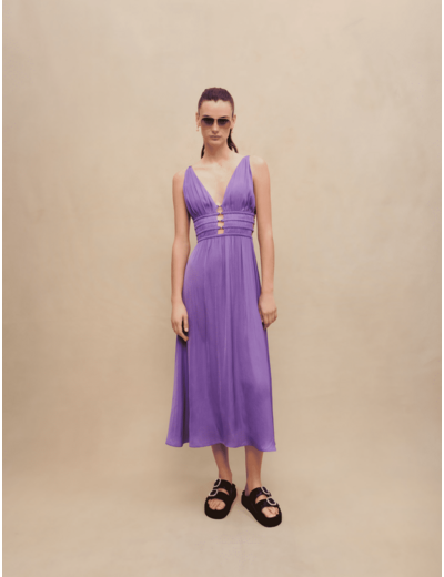 Robe longue satinée