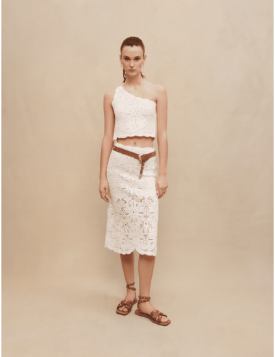 Top en maille asymétrique