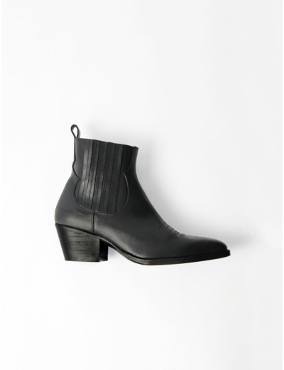 Bottines en cuir à découpes western