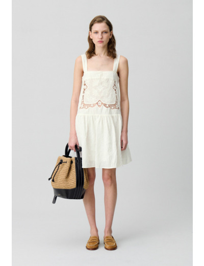 Robe courte buste brodé