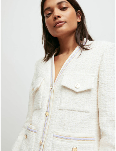 Veste façon tweed contrastée