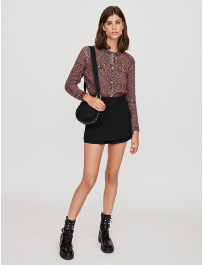 Short jupe en crêpe
