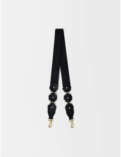 Bandoulière en cuir à fleurs