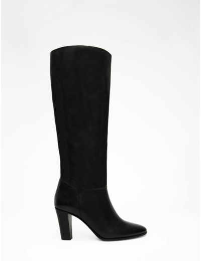 Bottes en cuir à talon haut