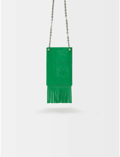 Sac pour téléphone à franges en cuir