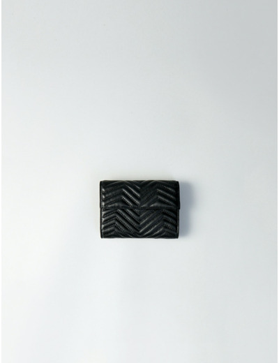 Portefeuille en cuir matelassé