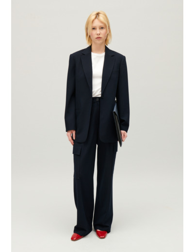 Veste tailleur oversize marine