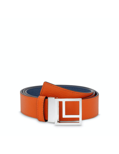 Logo Carré L - Ceinture réversible - Cuir grainé