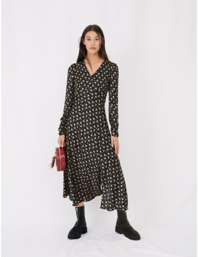Sac rond en cuir embossé croco