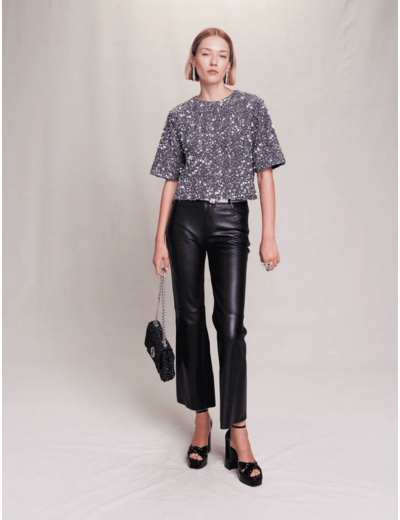 Top en velours à sequins