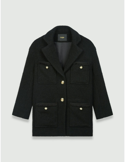 Manteau façon tweed avec martingale
