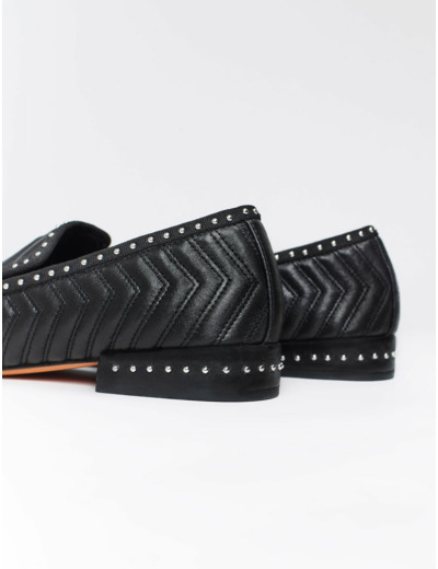 Slippers en cuir matelassé