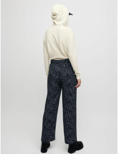 Pantalon large façon tweed